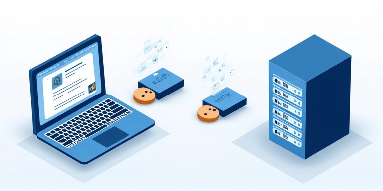 Illustration showing how cookies work between browser and server