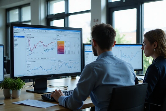 Analysts reviewing market data
