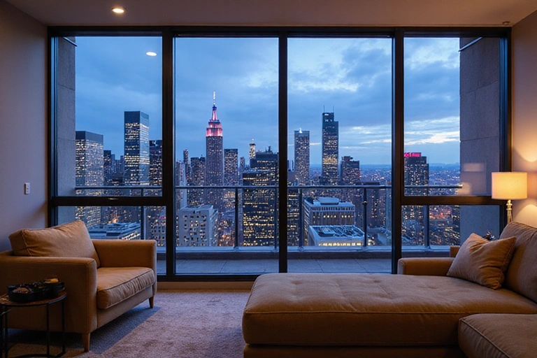 Luxury penthouse with city views
